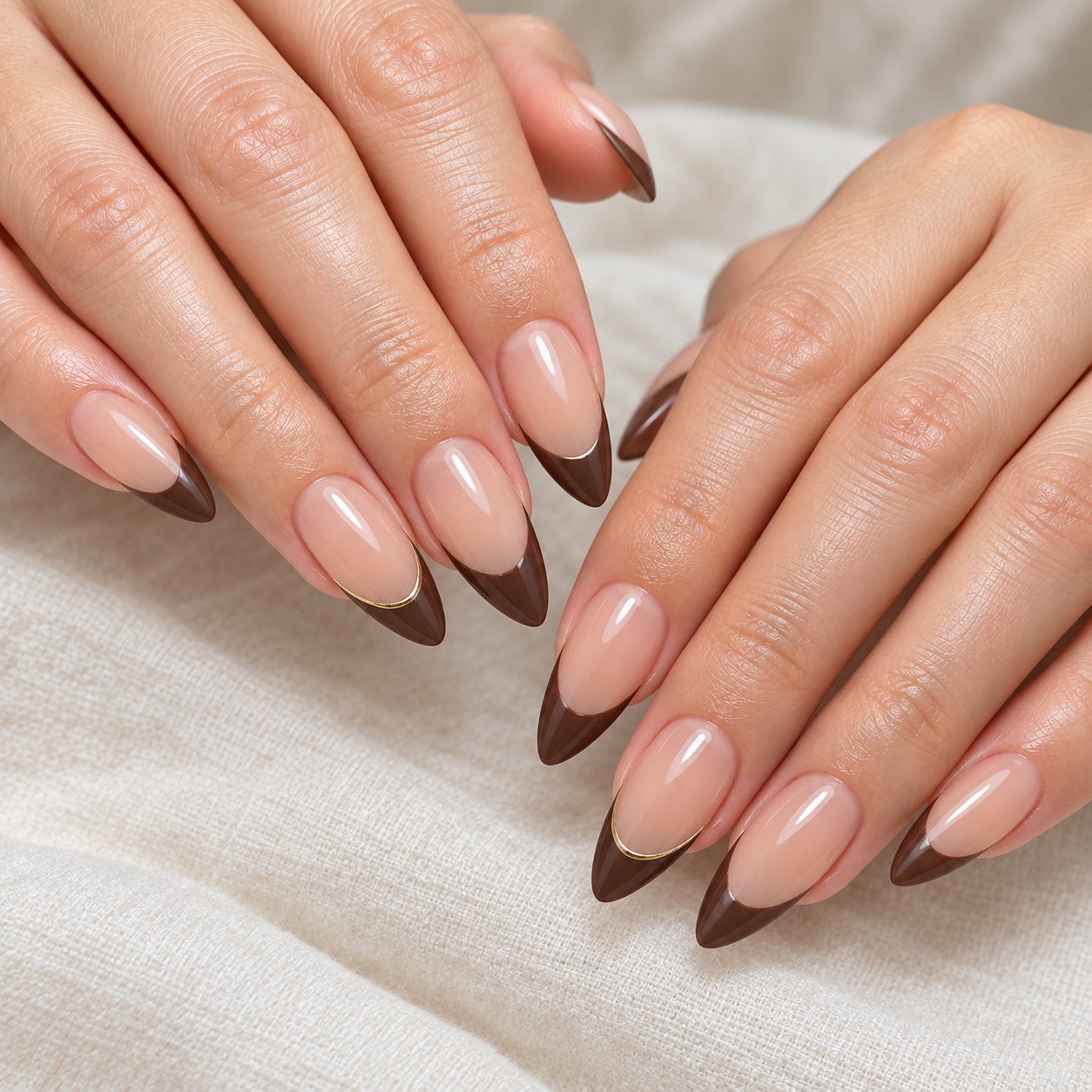Mocha French nail inspiration